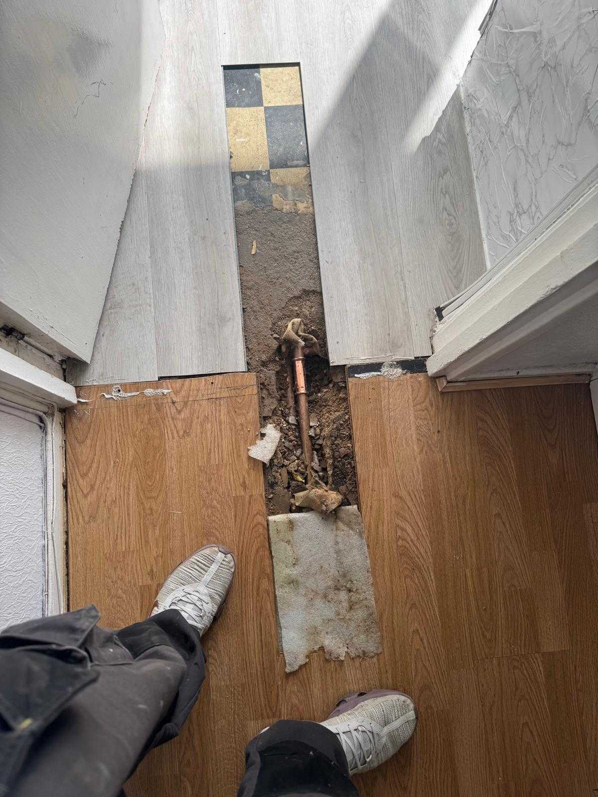 After: Pinhole in the central heating flow pipe