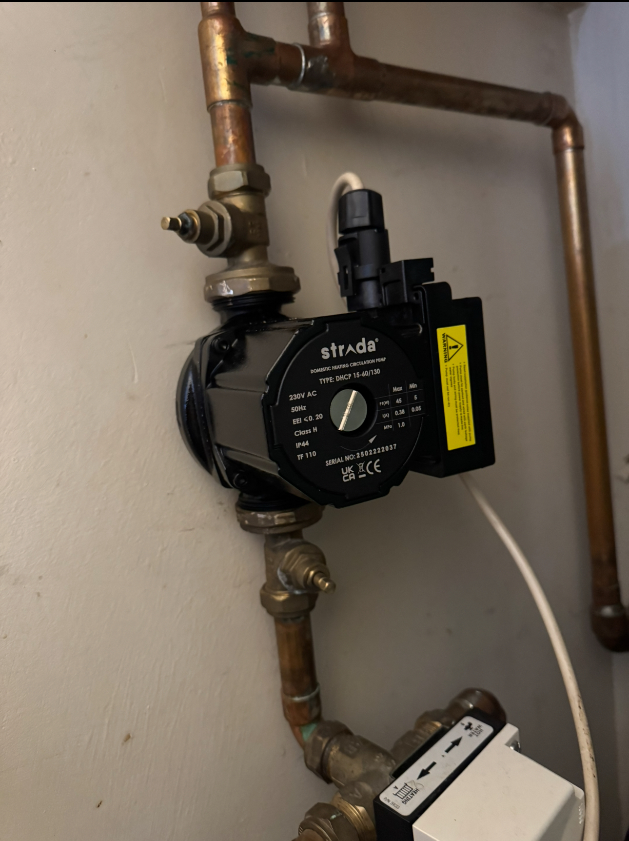 After: Heating circulation pump replacement